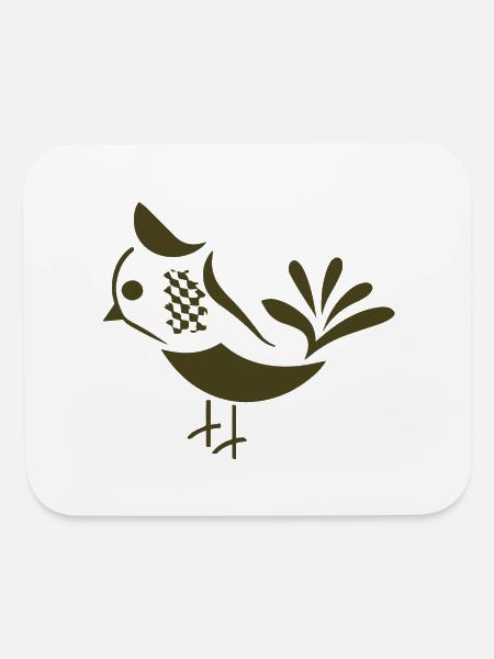 Silhouette bird - Mouse pad Horizontal - white - Front