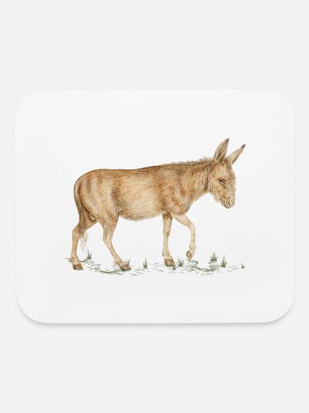 Farm Donkey Animal Lover Zookeeper Mule Farmer - Mouse pad Horizontal - white - Front