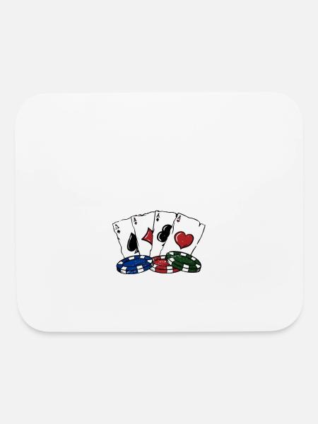 Ace Kicker Pot Winner Poker Card Games Poker - Mouse pad Horizontal - white - Front