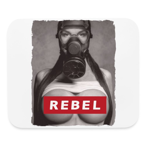 nude girl with gas mask - REBEL - Mouse pad Horizontal