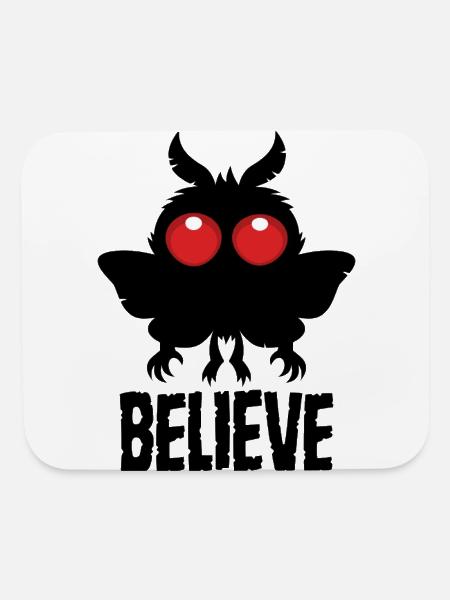Believe In The Mysterious Mothman - Mouse pad Horizontal - white - Front