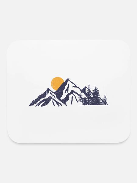 Alpine Sunset Silhouette - Mouse pad Horizontal - white - Front