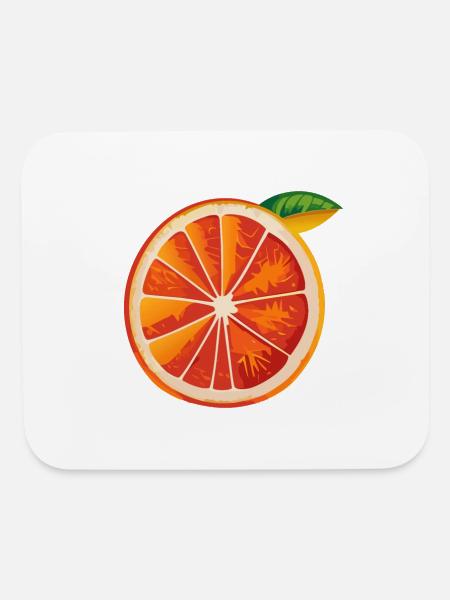 orange slice - Mouse pad Horizontal - white - Front