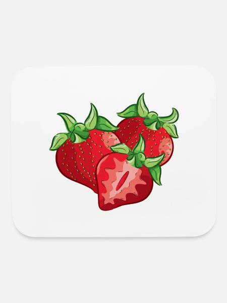 Strawberry Slice - Mouse pad Horizontal - white - Front