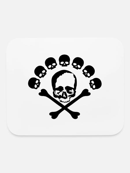 skull and bones - Mouse pad Horizontal - white - Front