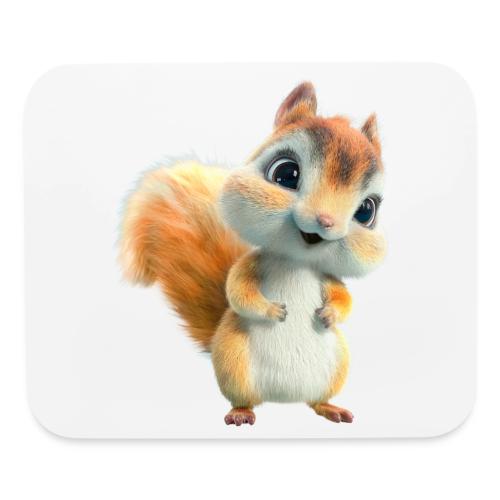 Adorable Cartoon Baby Squirrel Smiling - Mouse pad Horizontal
