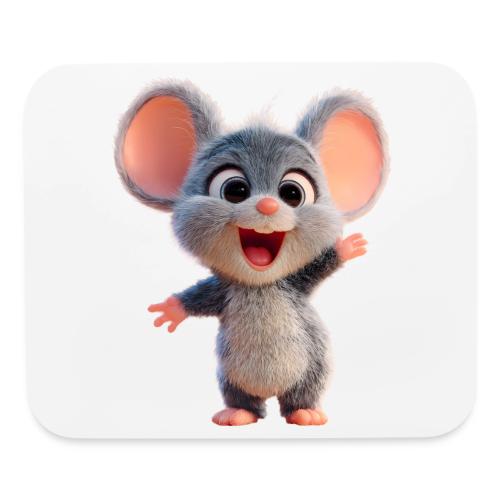 Joyful Cartoon Baby Mouse Arms Up - Mouse pad Horizontal