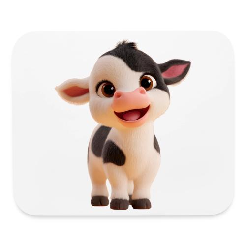 Joyful Cartoon Baby Cow Standing - Mouse pad Horizontal
