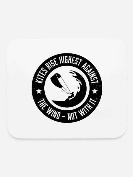 Kiting. Kite surfing. Surfing. Wind. Waves. - Mouse pad Horizontal - white - Front