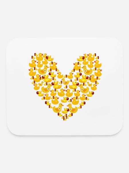 Rubber Duck Heart & Love Symbol Rubber Ducky - Mouse pad Horizontal - white - Front