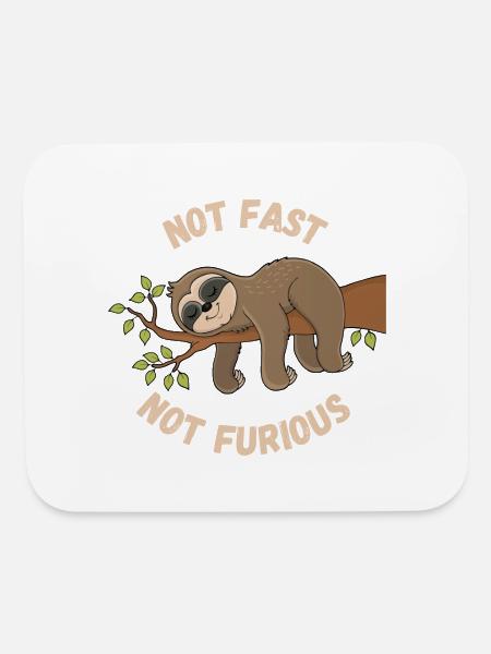 Not Fast Not Furious - Mouse pad Horizontal - white - Front