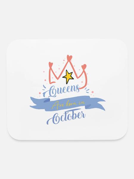 Queens are born in October - Mouse pad Horizontal - white - Front
