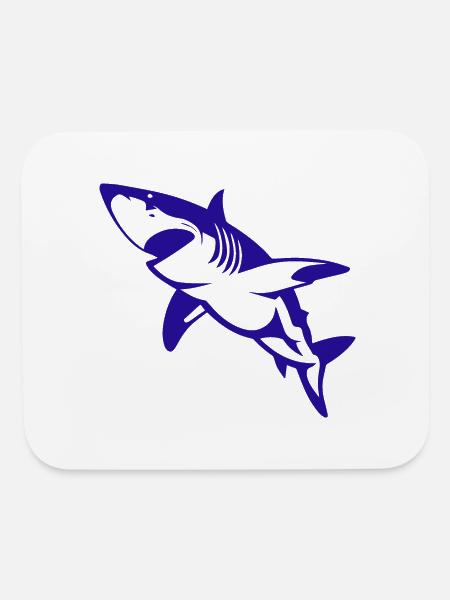 Shark Silhouette - Mouse pad Horizontal - white - Front
