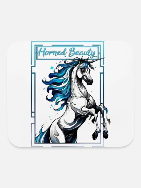 Horned Beauty: Graceful Unicorn - Mouse pad Horizontal - white - Front