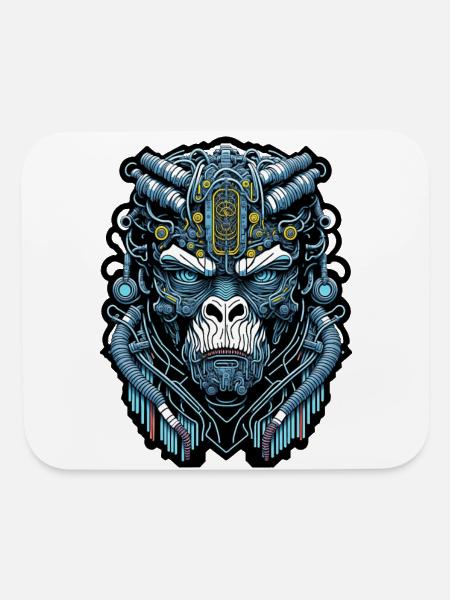 Techno Apes 87 - Mouse pad Horizontal - white - Front