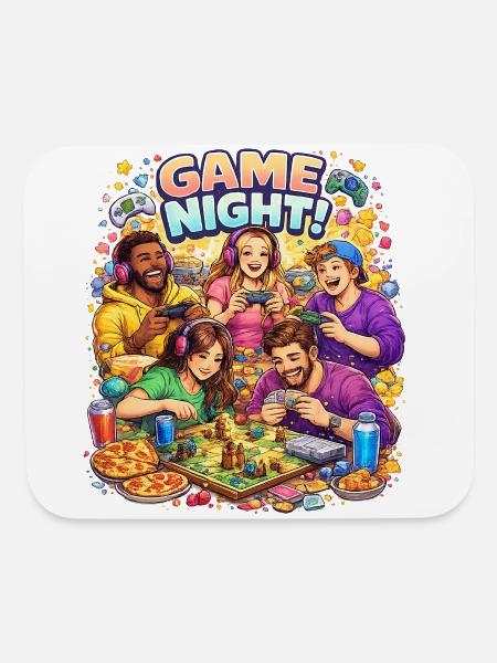 Soirée jeux - Tapis de souris - blanc - Devant