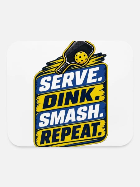 Serve Dink Smash Repeat - Mouse pad Horizontal - white - Front