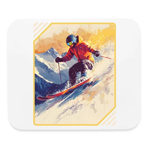 Skiing Through Snow Dreams - Mouse pad Horizontal