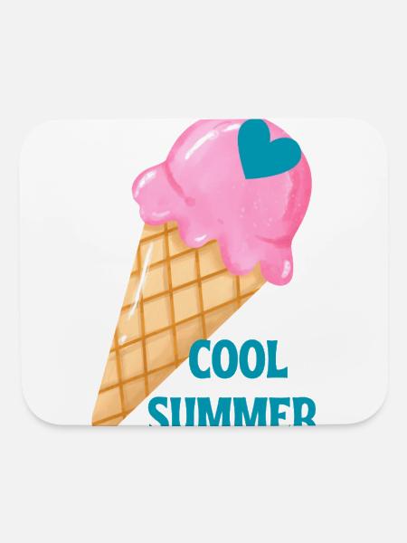 Ice Cream Heart Summer Vibe - Mouse pad Horizontal - white - Front