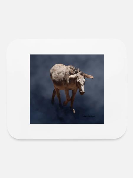 Mule on Smokey Gray Background - Mouse pad Horizontal - white - Front