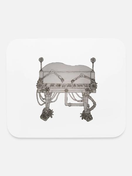 Clockwork Piano Steampunk Machine Entertainer - Mouse pad Horizontal - white - Front