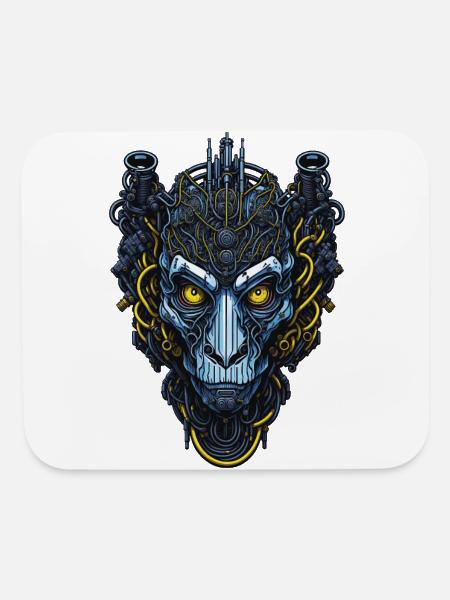 Techno Apes 63 - Mouse pad Horizontal - white - Front