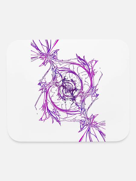 Purple Fractal Spiral Mandala - Mouse pad Horizontal - white - Front