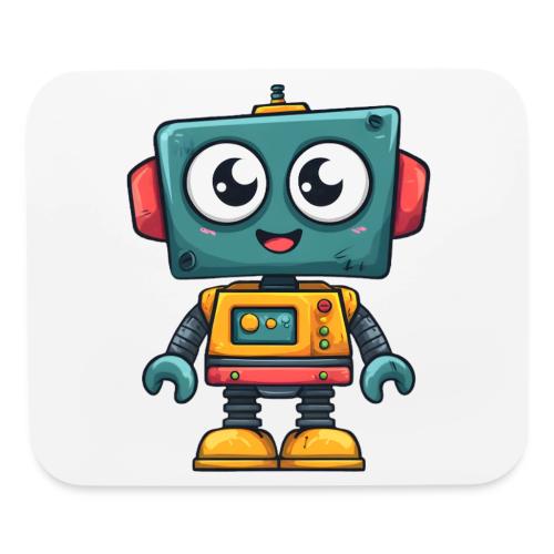 Cute Cartoon Robot Standing with a Smile - Mouse pad Horizontal