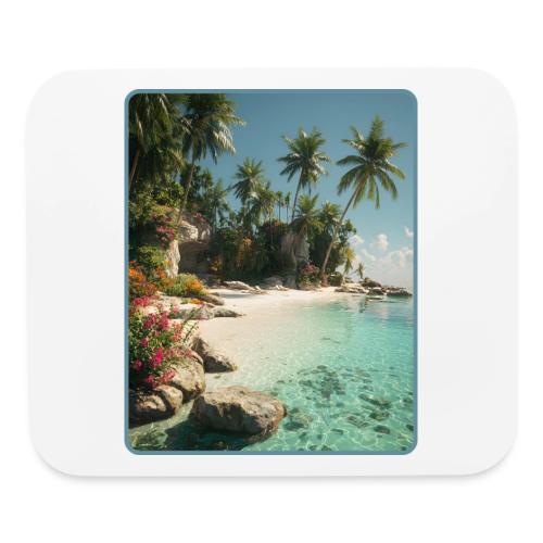 Serene Tropical Beach Floral Design - Mouse pad Horizontal