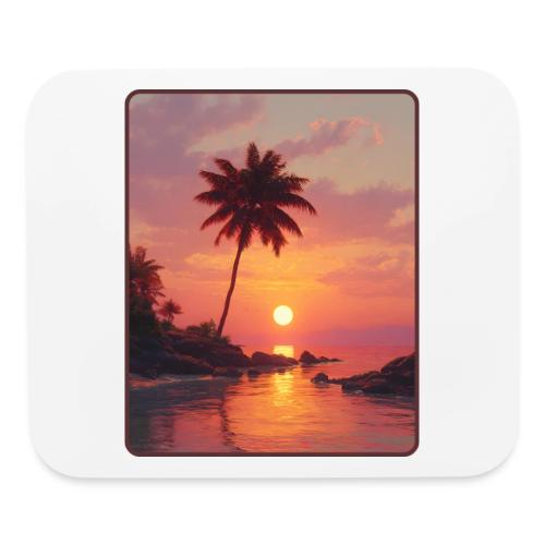 Tropical Beach Sunset Palm Design - Mouse pad Horizontal