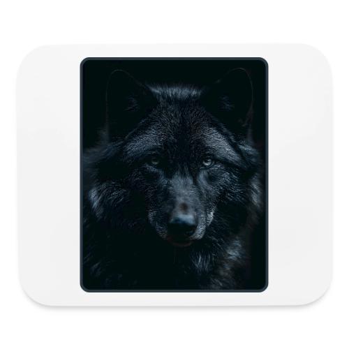 Black Wolf Intense Eyes Portrait Design - Mouse pad Horizontal
