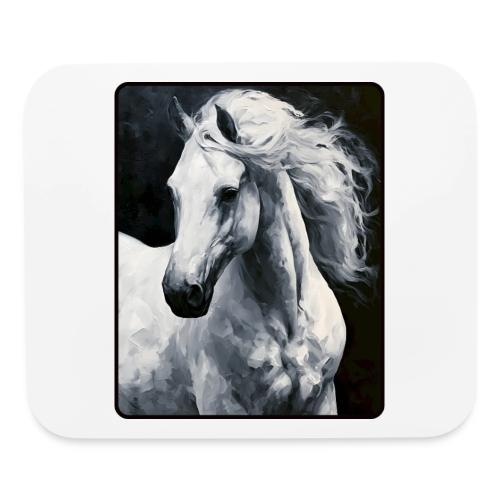 White Horse Oil Painting Design - Mouse pad Horizontal