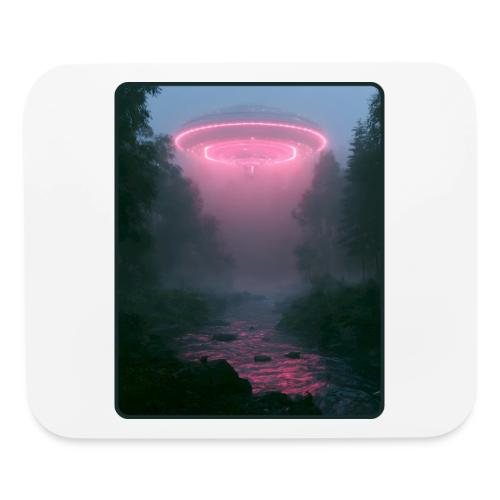 Neon UFO Forest River Design - Mouse pad Horizontal