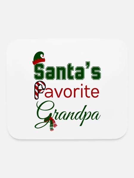 Santa's Favorite Grandpa Christmas Grandpa Design - Mouse pad Horizontal - white - Front