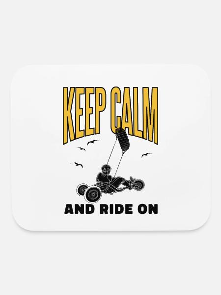 Kitebuggying Kiteracer Windracer Land-Kite funny - Mouse pad Horizontal - white - Front
