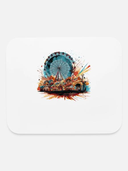 Amusement-Park Theme-Park Ferris-Wheel Funfair - Mouse pad Horizontal - white - Front