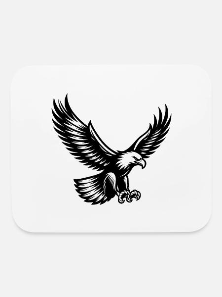 Majestic Eagle Ready To Attack - Mouse pad Horizontal - white - Front