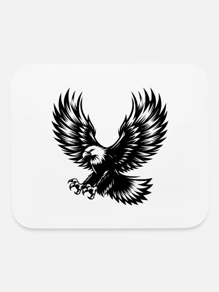 Majestic Mighty Eagle In Attack Flight - Mouse pad Horizontal - white - Front