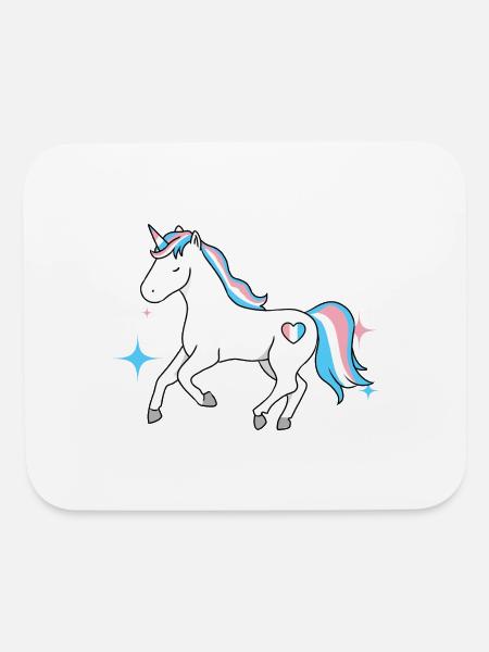 Trans Pride Unicorn - Mouse pad Horizontal - white - Front