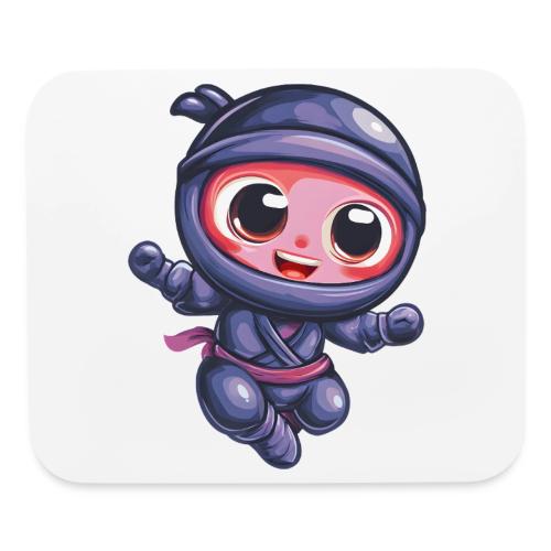 Joyful Cartoon Baby Ninja Jumping in Action - Mouse pad Horizontal