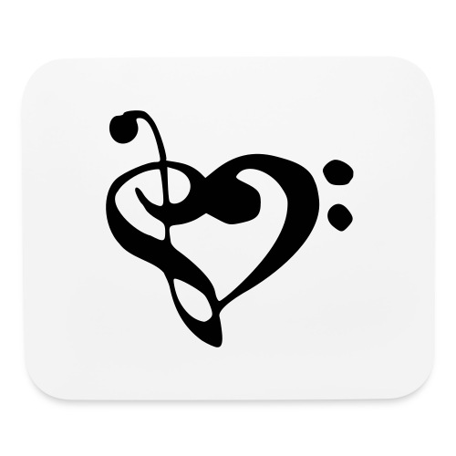 musical note with heart - Mouse pad Horizontal