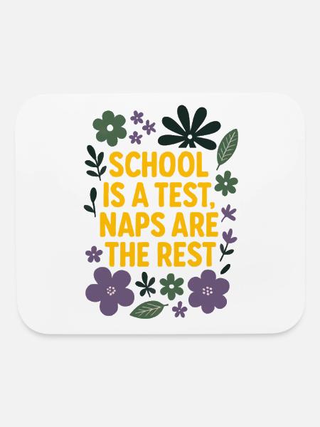 Floral School Quote T-Shirt - Mouse pad Horizontal - white - Front