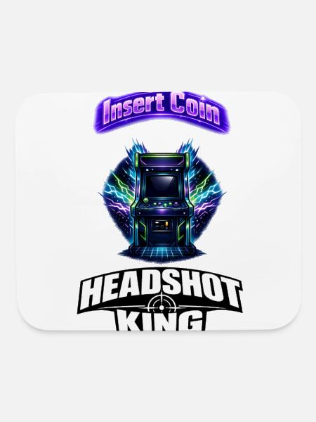 Arcade Neon Headshot King - Mouse pad Horizontal - white - Front