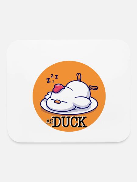 Tired as duck Duck Sleeping Napping Duck - Mouse pad Horizontal - white - Front