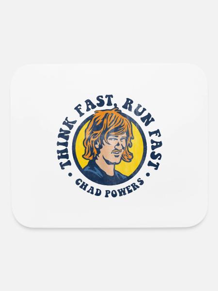 Chad Powers Think Fast Run Fast - Mouse pad Horizontal - white - Front