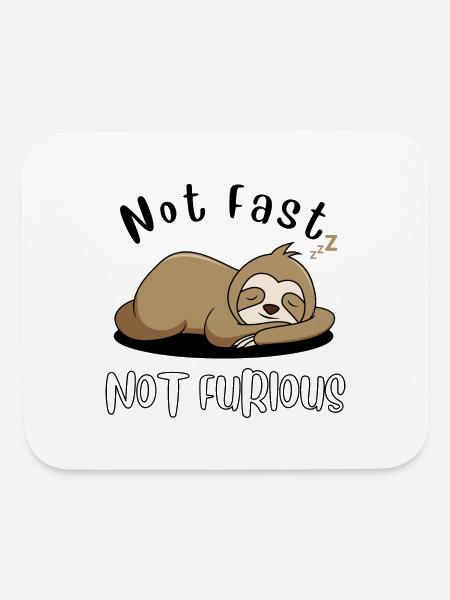 Not Fast Not Furious - Mouse pad Horizontal - white - Front
