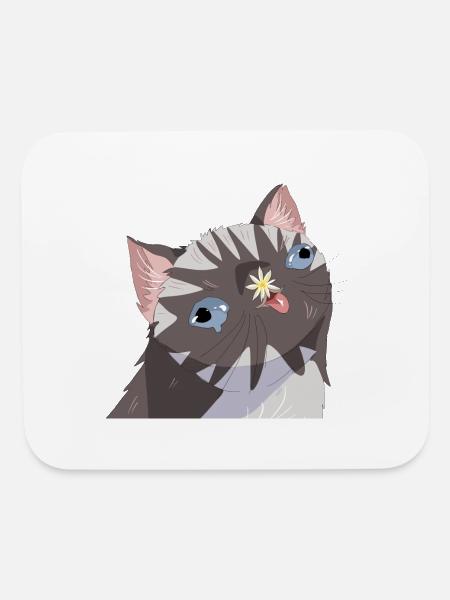 Idiot Cat - Mouse pad Horizontal - white - Front
