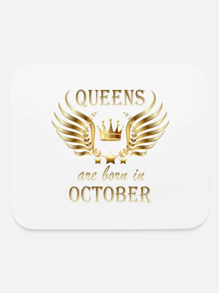 Queens are born in October - Mouse pad Horizontal - white - Front
