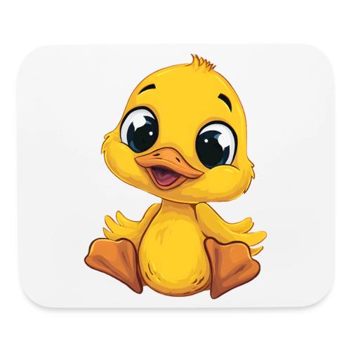 Sweet Yellow Cartoon Duck Sitting Happily - Mouse pad Horizontal