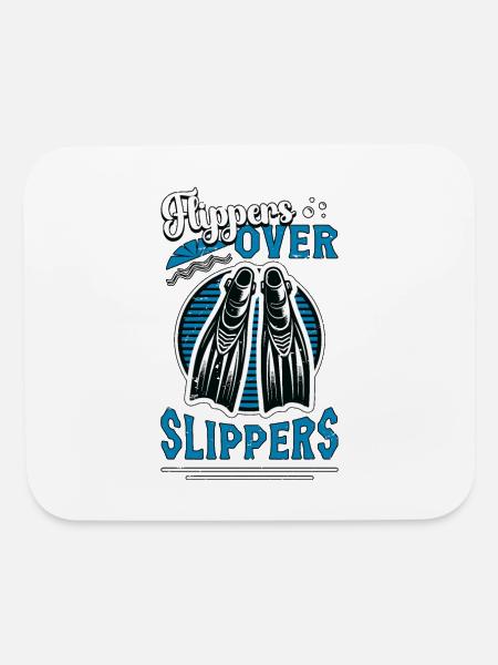 Scuba Diving Flippers Over Slippers Free Diving - Mouse pad Horizontal - white - Front